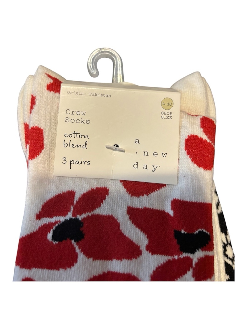 a new day  Women’s Cotton Blend Crew Socks– 3 Pack Shoe Size 4 - 10 - Picture 2 of 4